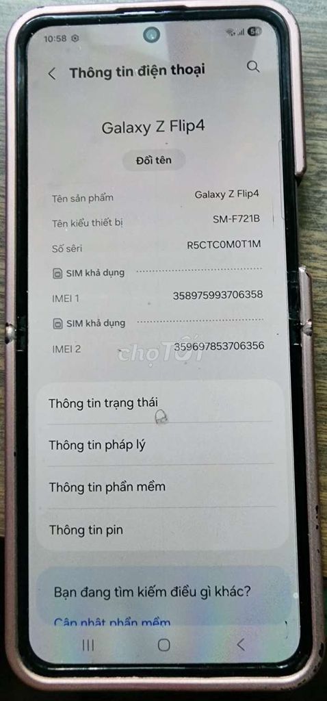 Samsung Z Flip 4 5G 256GB Tím Đã dùng. Mua bán Điện thoại tại Quận Hải Châu Đà Nẵng được đăng bởi Ngo hoang long hình 1