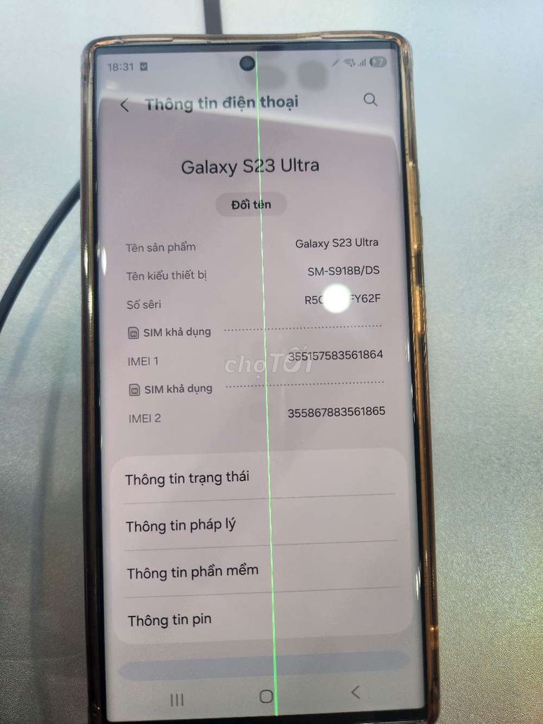 Samsung Galaxy S23 Ultra 256GB Việt Nam Đã sử dụng. Mua bán Điện thoại tại Huyện Đông Anh Hà Nội được đăng bởi NGUYỄN THỊ THU hình 1