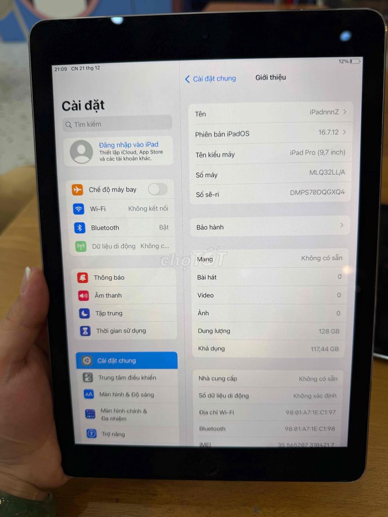 Apple iPad Pro 9.7 128GB Xám. Mua bán Máy tính bảng tại Quận 12 Tp Hồ Chí Minh được đăng bởi tiny tiny hình 1