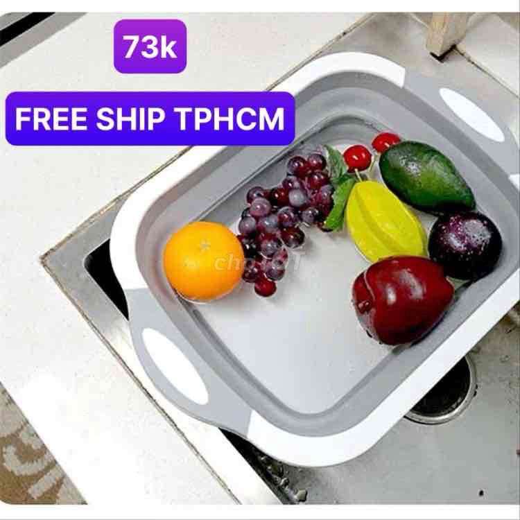 ✅FREE SHIP-Bộ Thớt Kèm Chậu Gấp Gọn Đa Năng 3 in 1