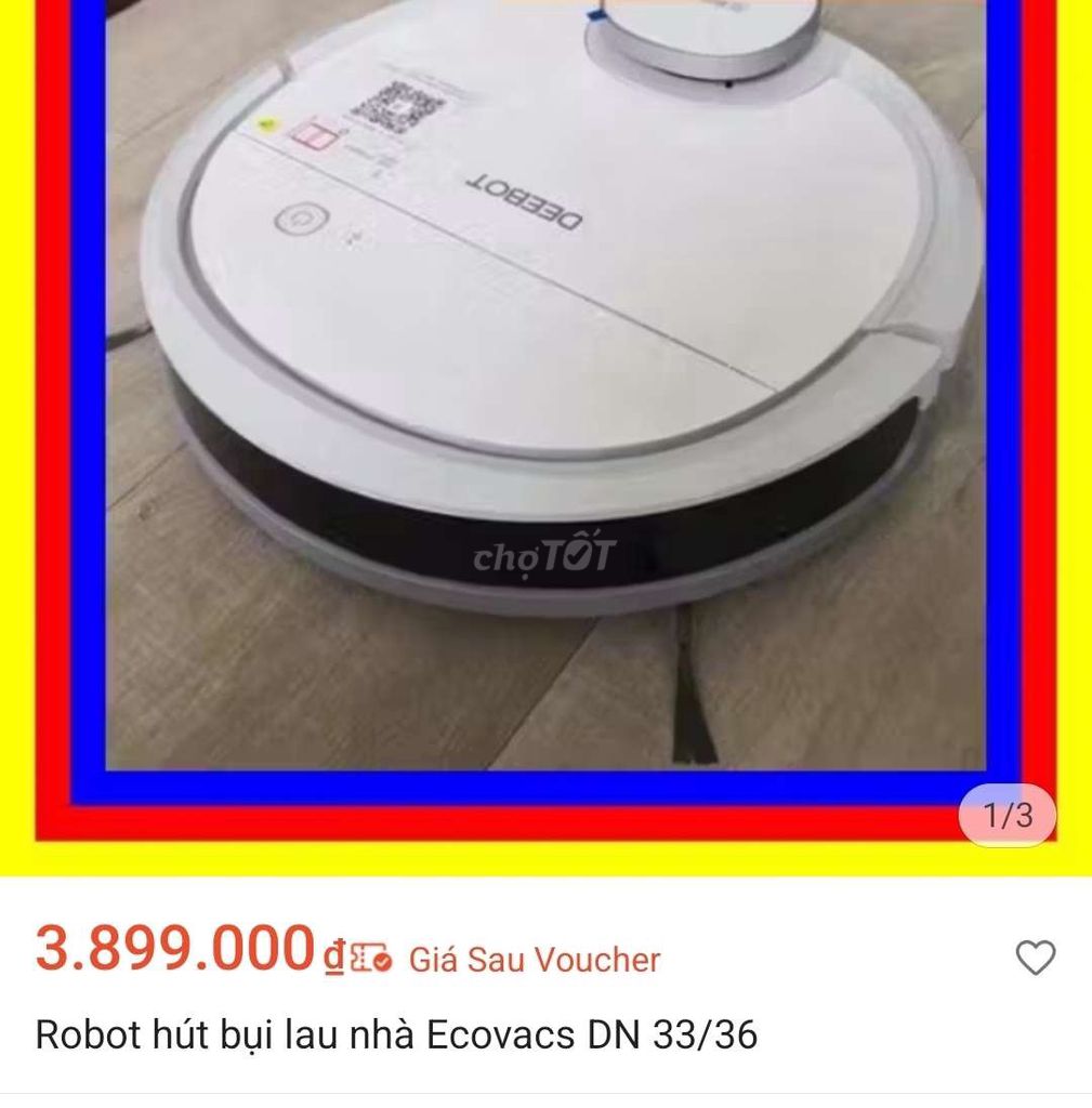 Robot hút bụi Ecovacs DN33 Trắng Hư pin. Mua bán Thiết bị vệ sinh, nhà tắm tại Huyện Bình Chánh Tp Hồ Chí Minh được đăng bởi Đam mê công nghệ hình 1