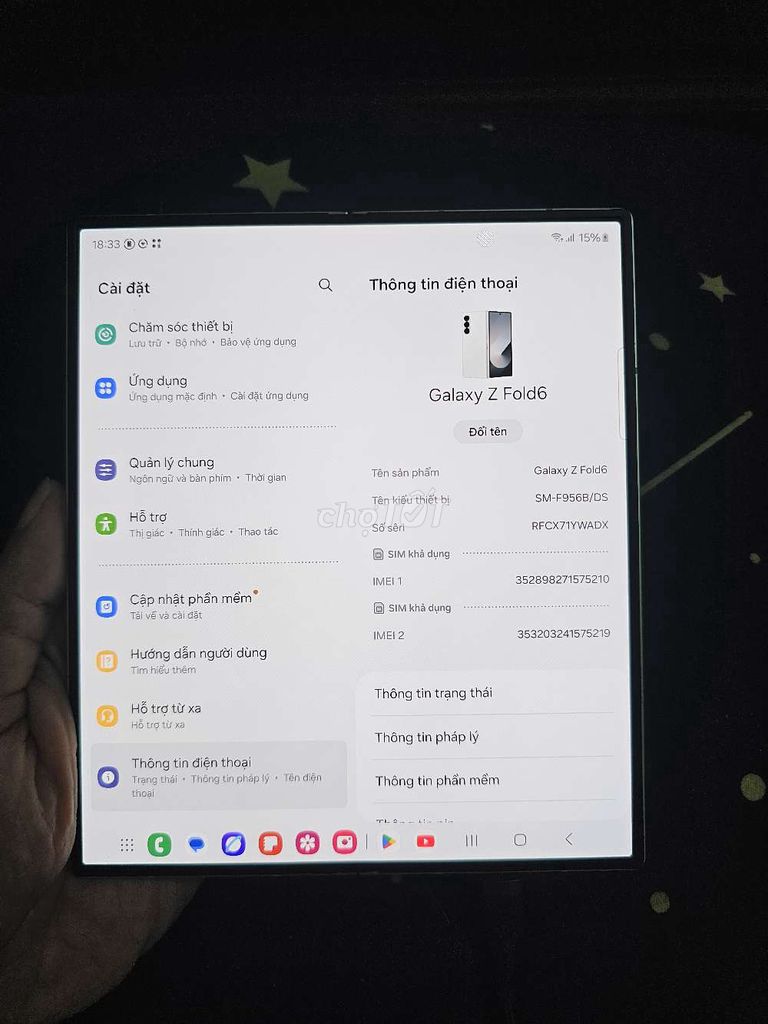 Bán/GL Samsung Z Fold6 VN 12/256GB Trắng. Mua bán Điện thoại tại Quận Hà Đông Hà Nội được đăng bởi monster hình 1