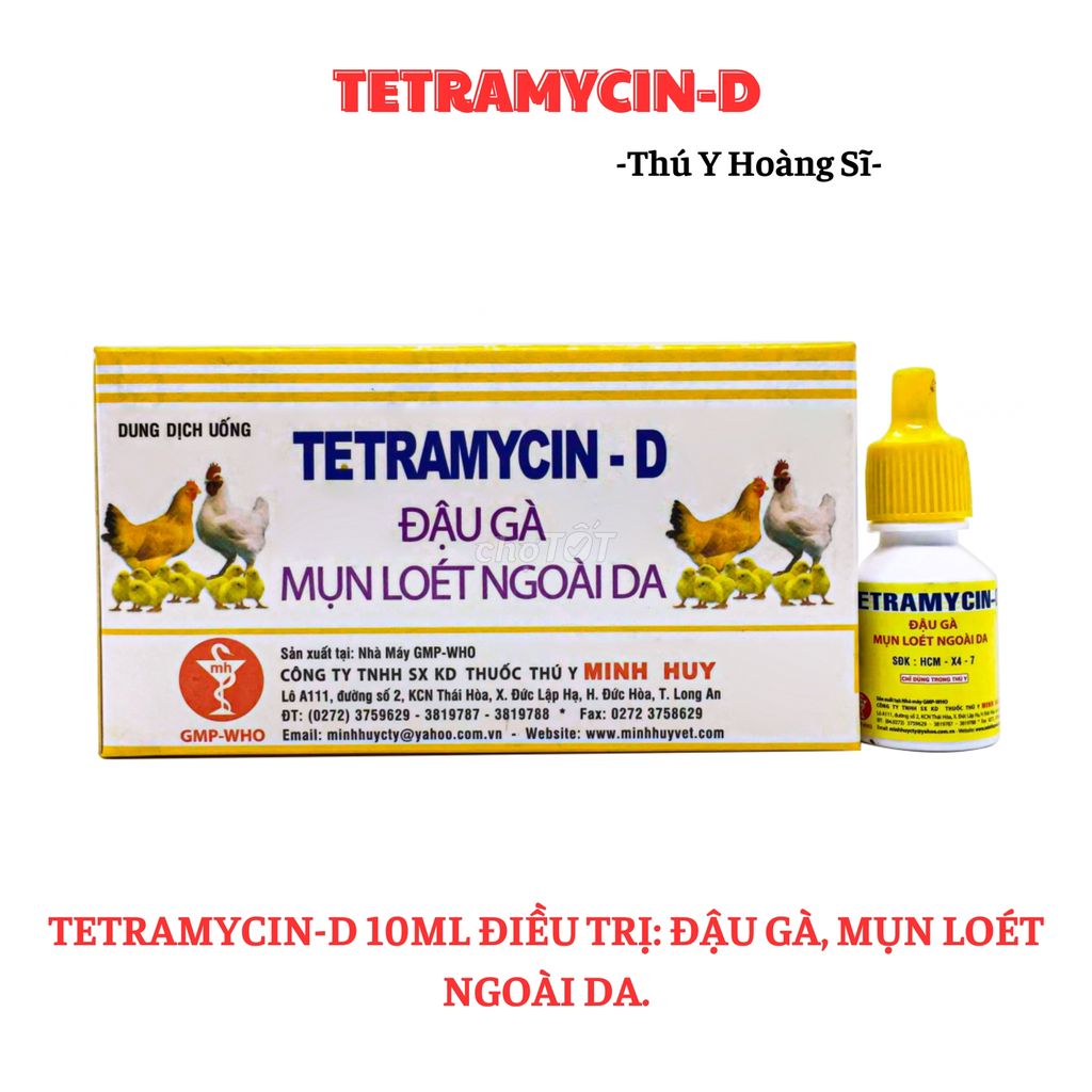 TETRAMYCIN-D 10ML DÙNG TRONG THÚ Y