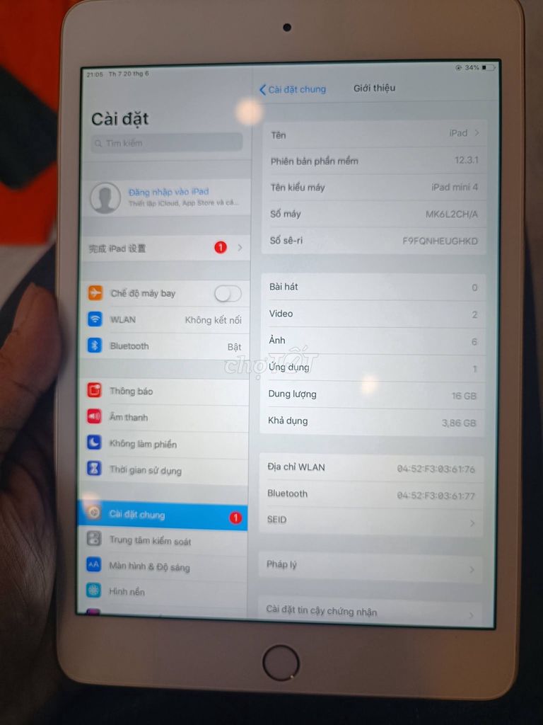 Apple iPad mini 4 Vàng 16GB Like New. Mua bán Máy tính bảng tại Quận 1 Tp Hồ Chí Minh được đăng bởi Hội Đồ Điện Tử hình 1