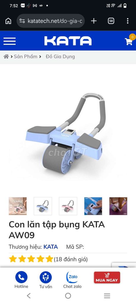 Con lăn tập bụng KATA AW09 (còn thương lượng). Mua bán Đồ thể thao, Dã ngoại tại Quận 7 Tp Hồ Chí Minh được đăng bởi Duy Huỳnh hình 1