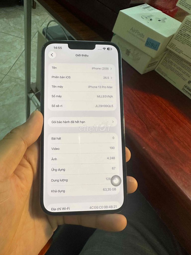 Apple iPhone 13 Pro Max 128GB Xám. Mua bán Điện thoại tại Quận Cầu Giấy Hà Nội được đăng bởi Minh Khuê hình 1