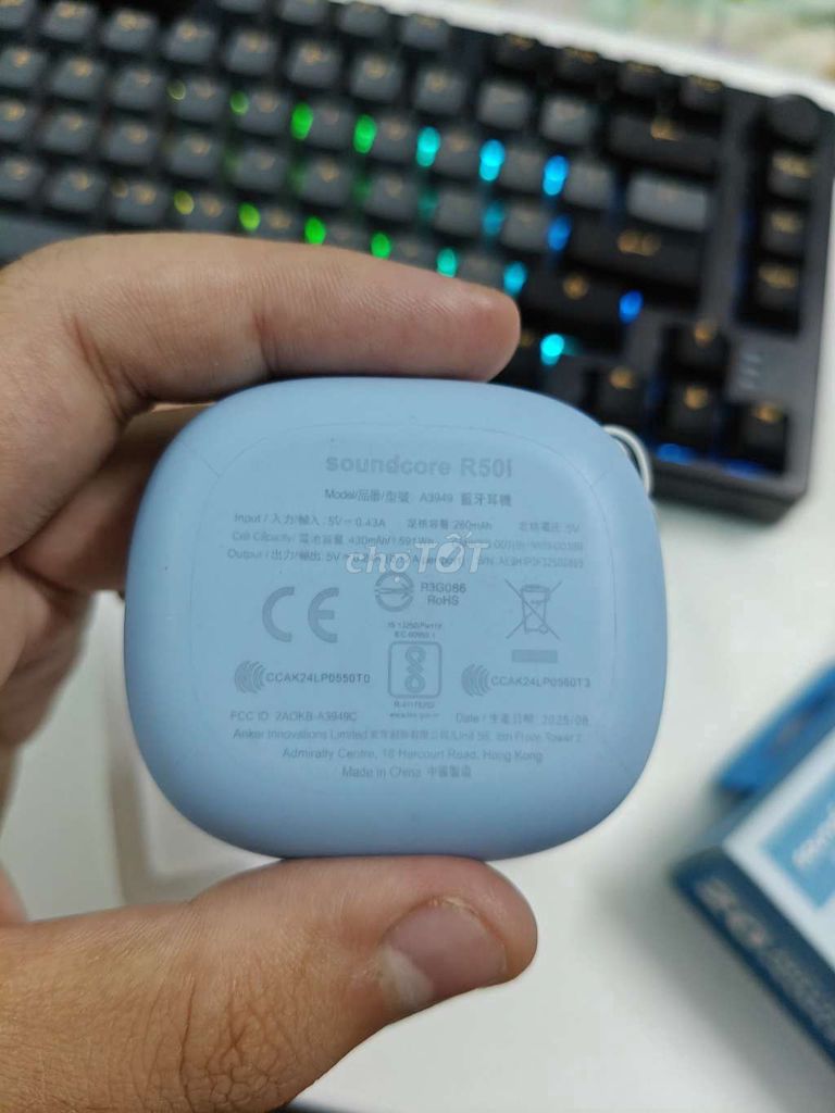 Tai nghe Soundcore R50i Xanh nhạt. Mua bán Tivi, Âm thanh tại Quận Thanh Khê Đà Nẵng được đăng bởi Hachiko Ueno hình 1