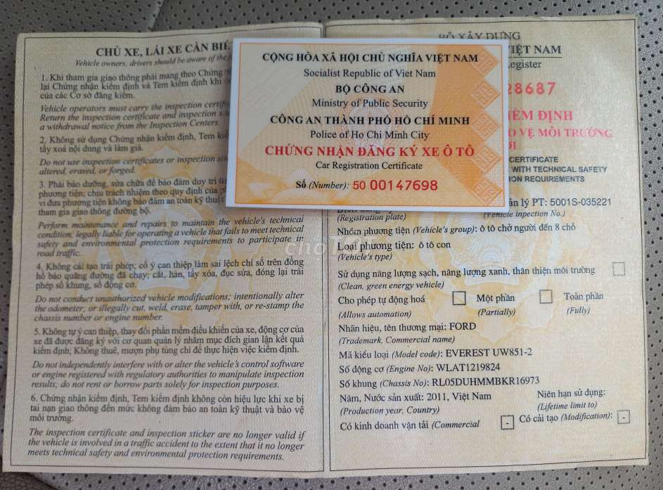 BÁN & ĐỔI XE FORD EVEREST 2011 MÁY DẦU 2 CẦU MT. Mua bán Ô tô tại Quận Bình Tân Tp Hồ Chí Minh được đăng bởi Dũng xe tải hình 18