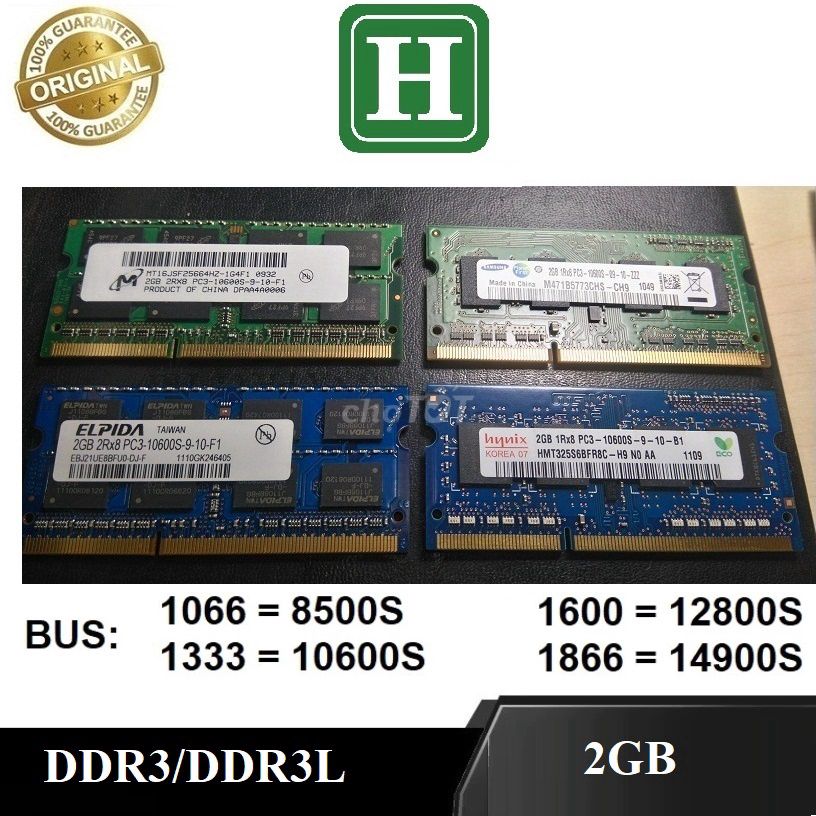 Ram Laptop 2Gb DDR3 bus 1066/1333/1600, BH 1T. Mua bán Linh kiện (RAM, Card...) tại Quận 12 Tp Hồ Chí Minh được đăng bởi H SHOP hình 1