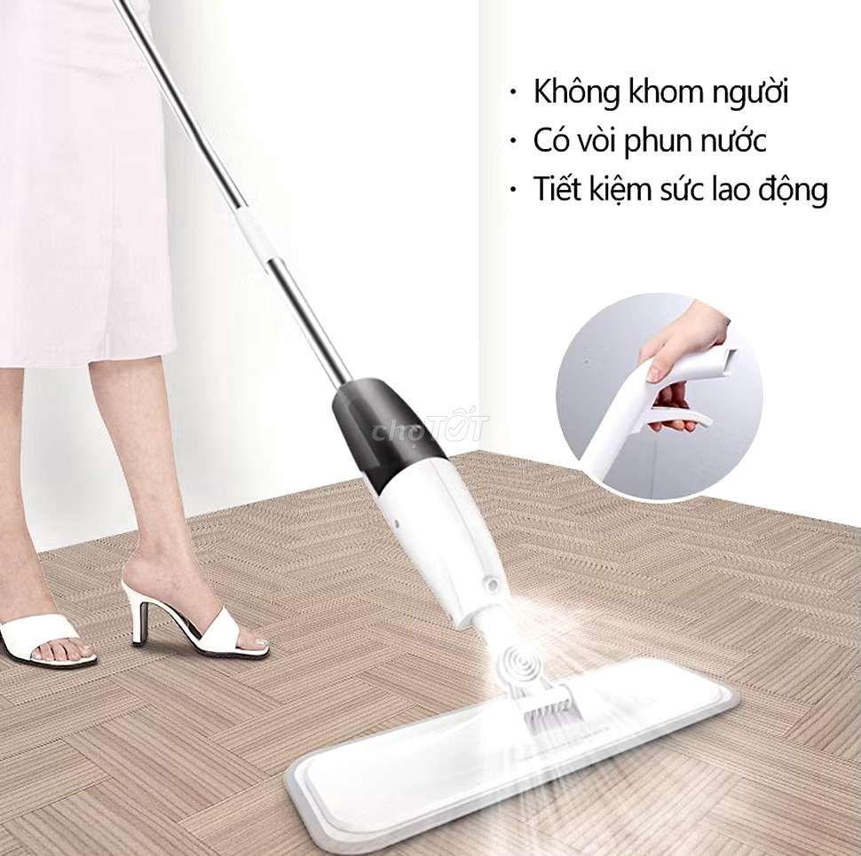 Cây lau nhà phun sương xoay 360 độ