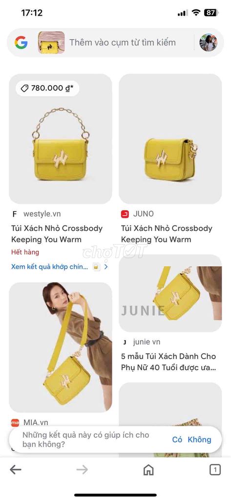 Túi juno màu vàng ánh cam dành cho phụ nữ từ 30-50