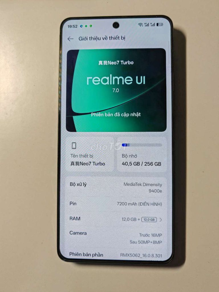 Realme Neo7 Turbo 12GB/256GB Đen. Mua bán Điện thoại tại Huyện Quốc Oai Hà Nội được đăng bởi nhã an x hình 1