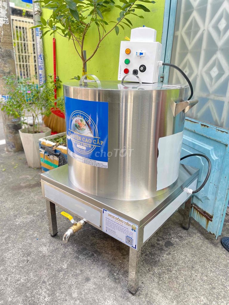 nồi nấu phở, bún inox 304 tủ điện rời 150l