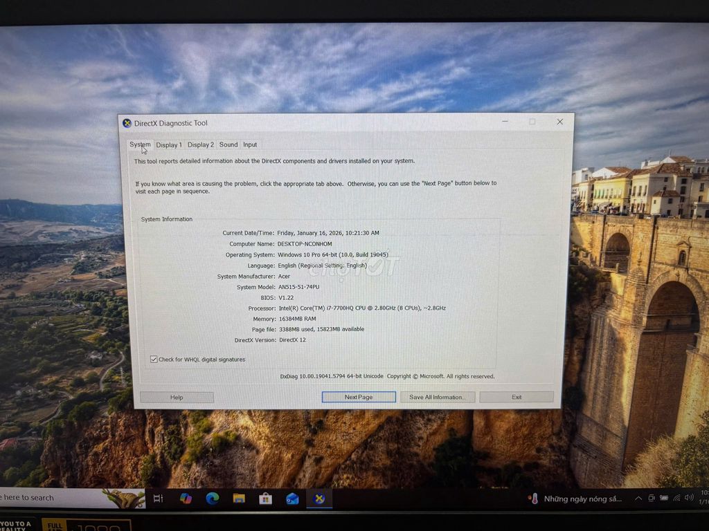 Acer Nitro 5 AN515-51 i7 16gb. Mua bán Laptop tại Quận 3 Tp Hồ Chí Minh được đăng bởi Huy hình 1