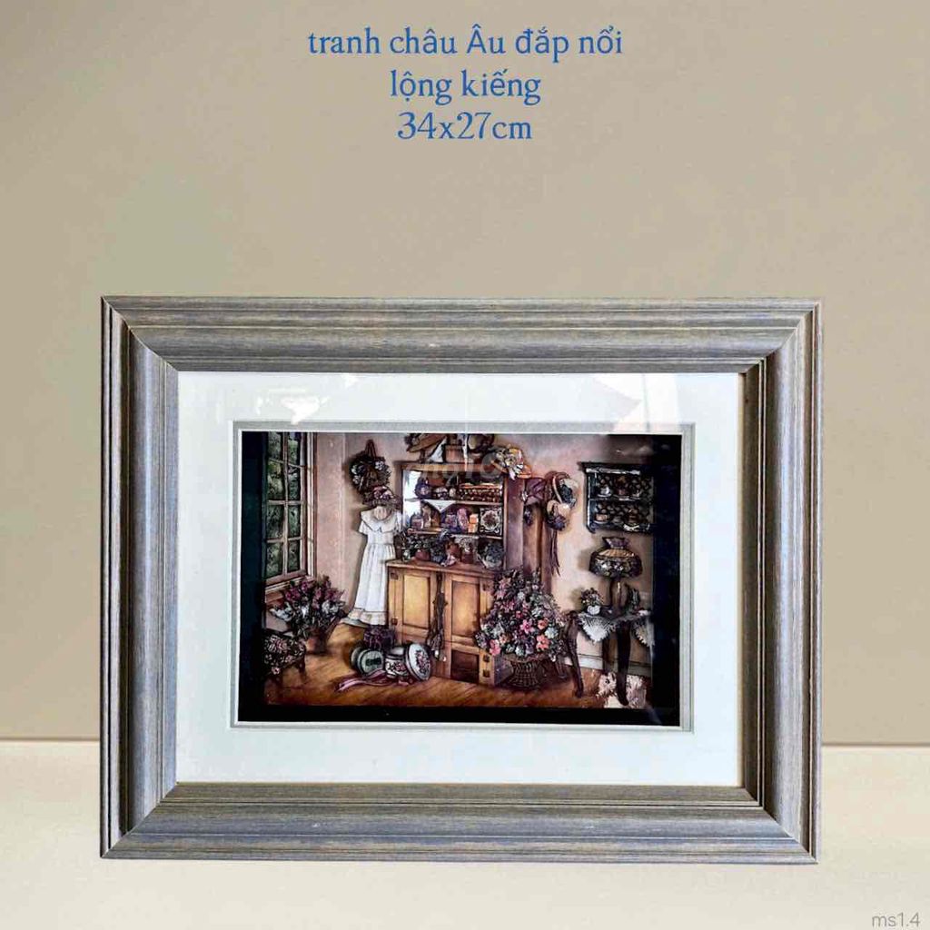 Tranh nổi châu âu trang trí lồng kính 34x27cm. Mua bán Đồ sưu tầm, đồ cổ tại Thành phố Rạch Giá Kiên Giang được đăng bởi Đức Bảo Trần hình 1