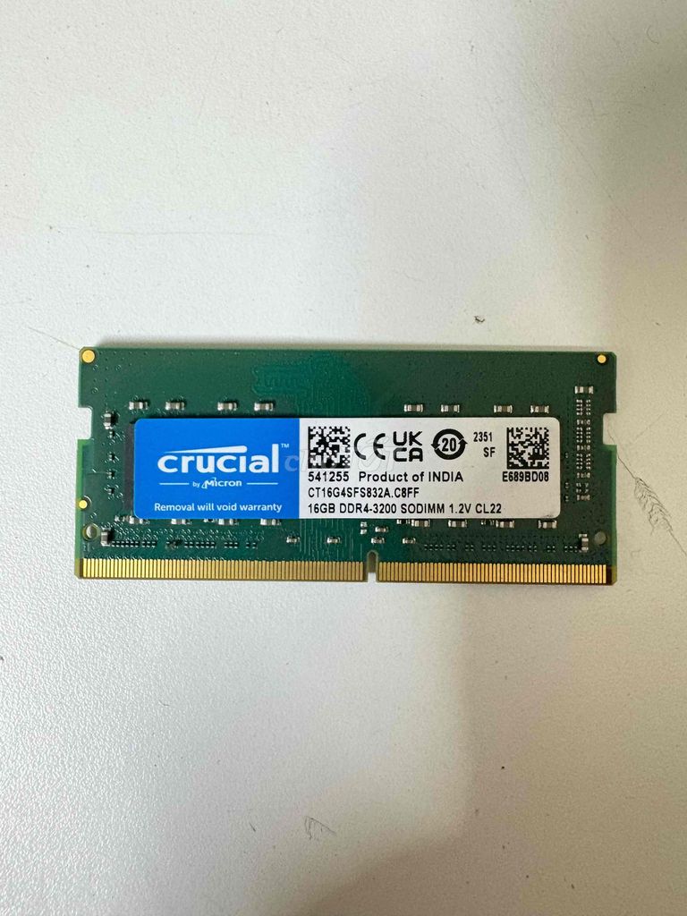 RAM Crucial DDR4 16GB 3200MHz. Mua bán Linh kiện (RAM, Card...) tại Quận 1 Tp Hồ Chí Minh được đăng bởi Leon hình 1