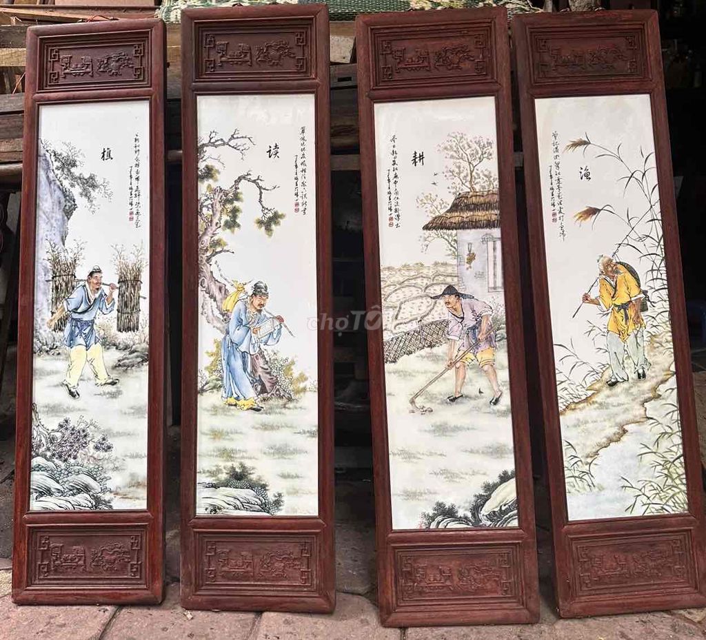 bộ tranh tứ dân kt 27x107cm