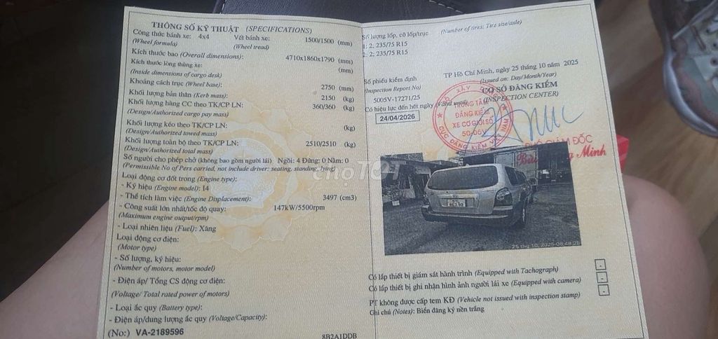 Chiếc Hyundai Terracan sản xuất năm 2003. Mua bán Ô tô tại Quận 8 Tp Hồ Chí Minh được đăng bởi Phương Trang hình 4