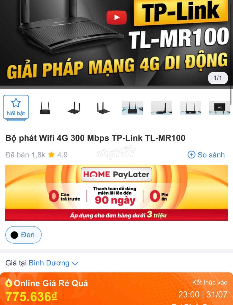 Router Wifi Sim 4G TP- MR-100