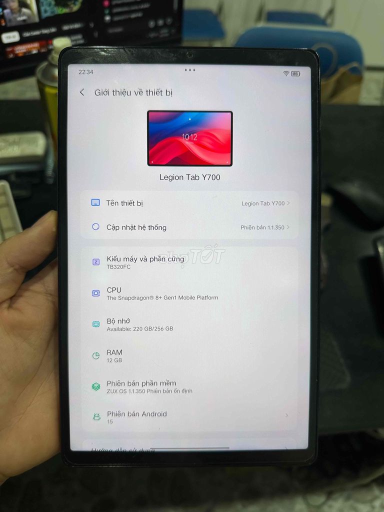 Lenovo Legion Tab Y700 SN 8 gen 1/12GB/256GB. Mua bán Máy tính bảng tại Thành phố Biên Hòa Đồng Nai được đăng bởi Quang Nguyễn hình 1