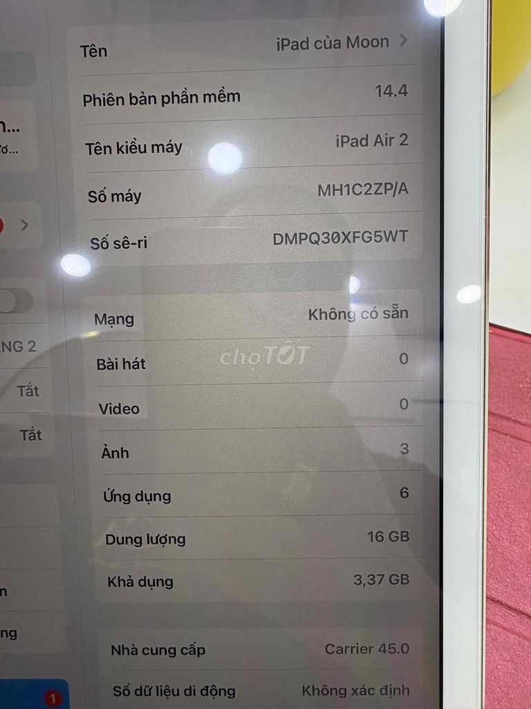 ipad Air 2 16G bản sim. Mua bán Máy tính bảng tại Quận Tân Bình Tp Hồ Chí Minh được đăng bởi hoàng hình 1