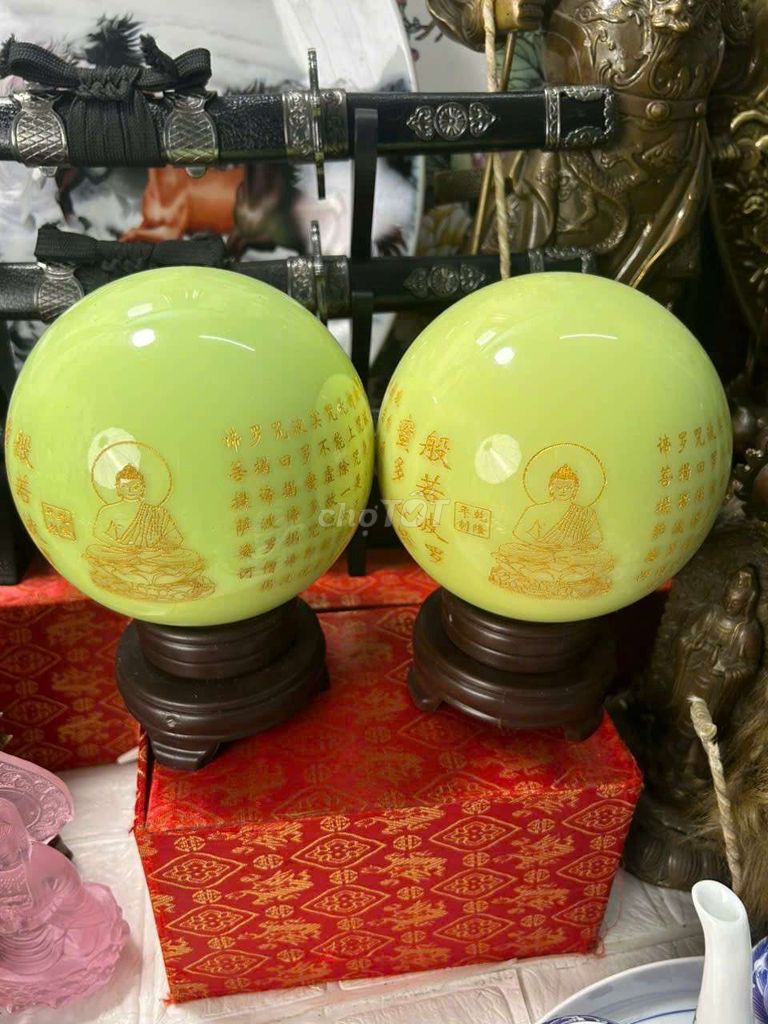 Quả cầu phong thủy Đá Xanh lá. Mua bán Đồ sưu tầm, đồ cổ tại Thành phố Thủ Đức Tp Hồ Chí Minh được đăng bởi Tho Nguyen hình 1
