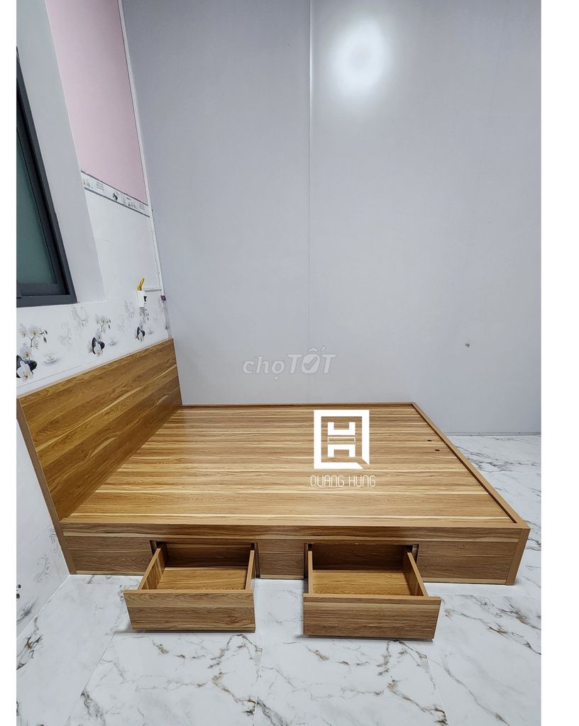 GIƯỜNG GỖ MDF-GIƯỜNG MDF-GIƯỜNG MDF-GIƯỜNG GỖ MDF. Mua bán Giường, chăn ga gối nệm tại Huyện Nhơn Trạch Đồng Nai được đăng bởi Nội Thất Quang Hùng TD hình 1