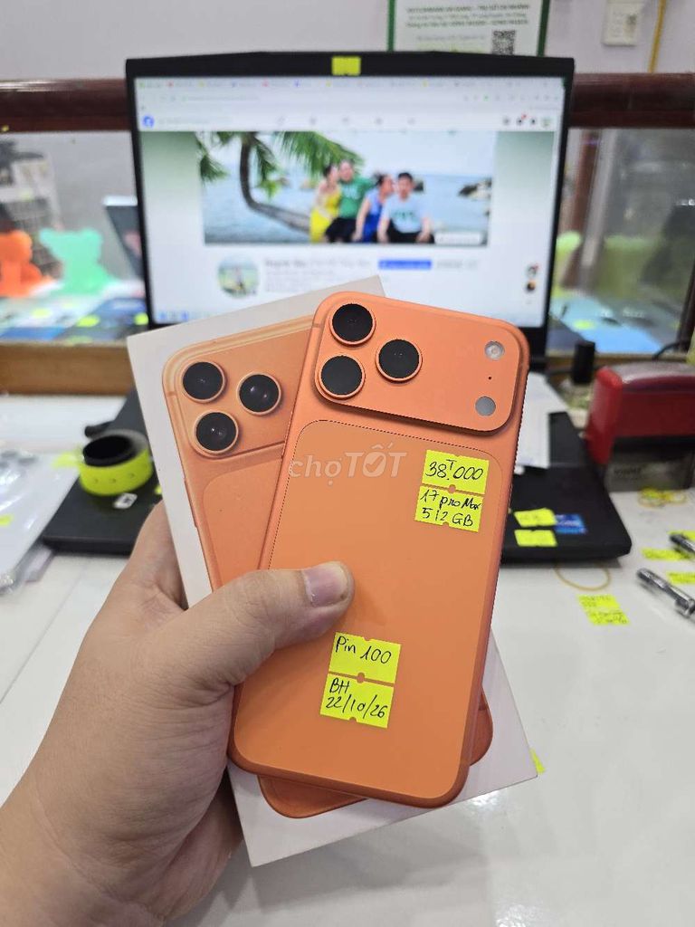 Iphone 17 Pro Max 512GB - Bản Khay Sim. Mua bán Điện thoại tại Thành phố Long Xuyên An Giang được đăng bởi Facebook Cầm Đồ Thúy Vân hình 1