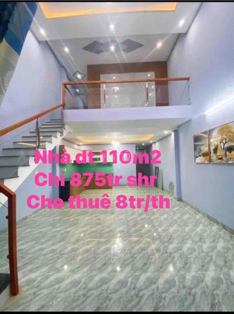 CCG nhà bán rẻ dt 110m2 SHR giá 875tr đ. nguyễn cửu phú bình chánh