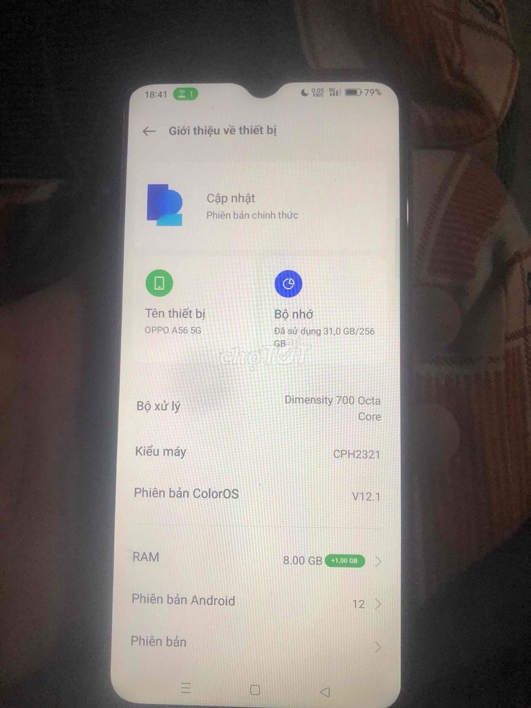 OPPO A56 5G 256GB Xanh dương. Mua bán Điện thoại tại Quận Hoàng Mai Hà Nội được đăng bởi Tiến Nguyễn hình 1