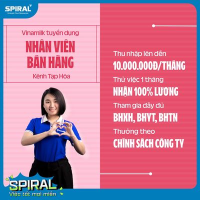 Vĩnh Long cũ-Vinamilk Tuyển PG Tư Vấn Bán Hàng