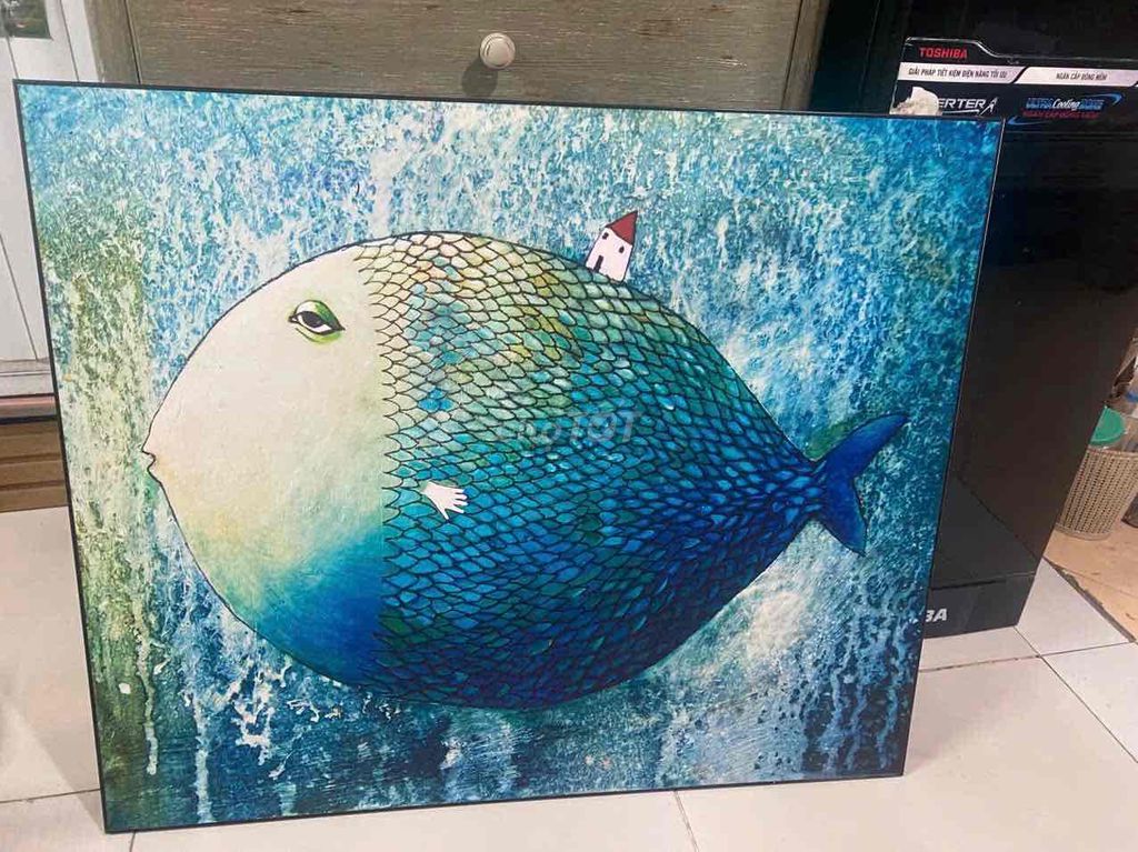 Tranh treo tường chủ đề Cá màu Xanh dương. Mua bán Cây cảnh, đồ trang trí tại Quận Nam Từ Liêm Hà Nội được đăng bởi Nguyễn Phúc hình 1