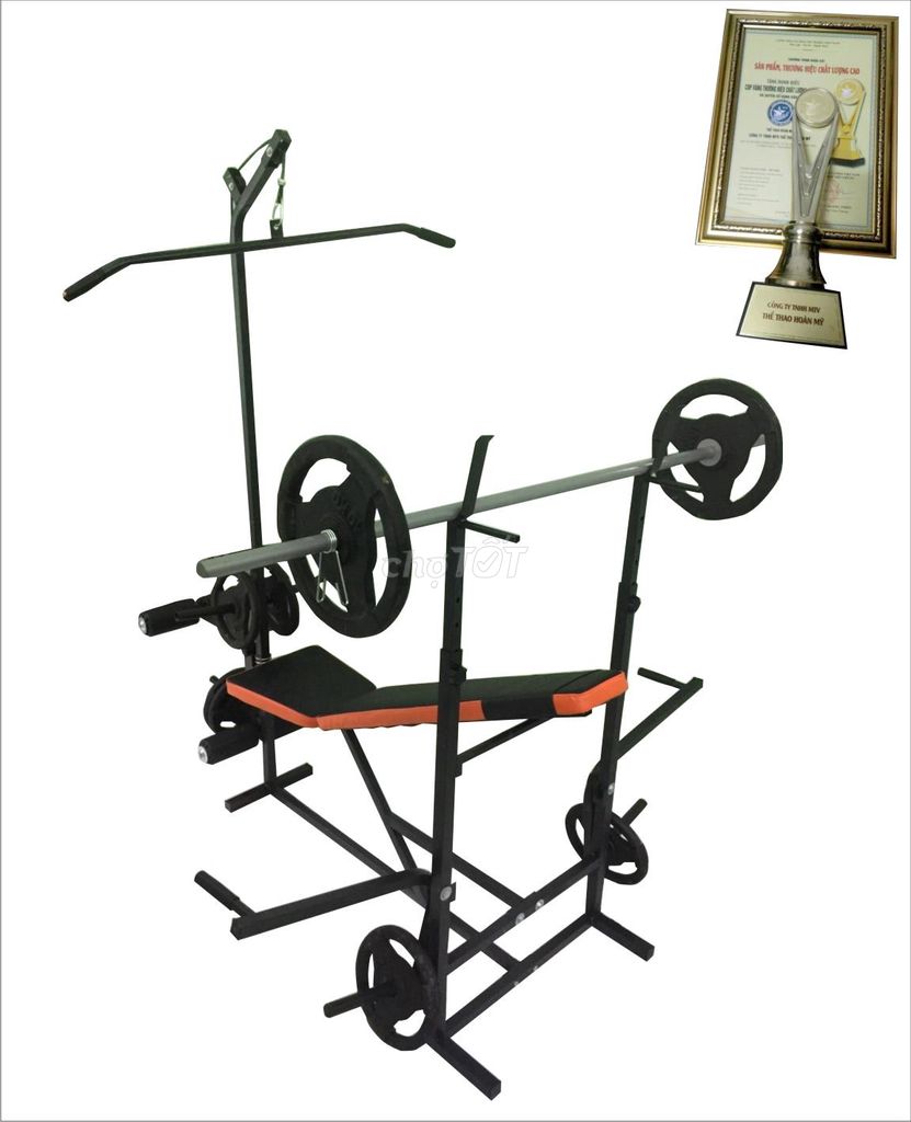 0964527753 - Máy tập đa năng.chính hãng👉Cumbo 50kg tạ+đòn 1m5