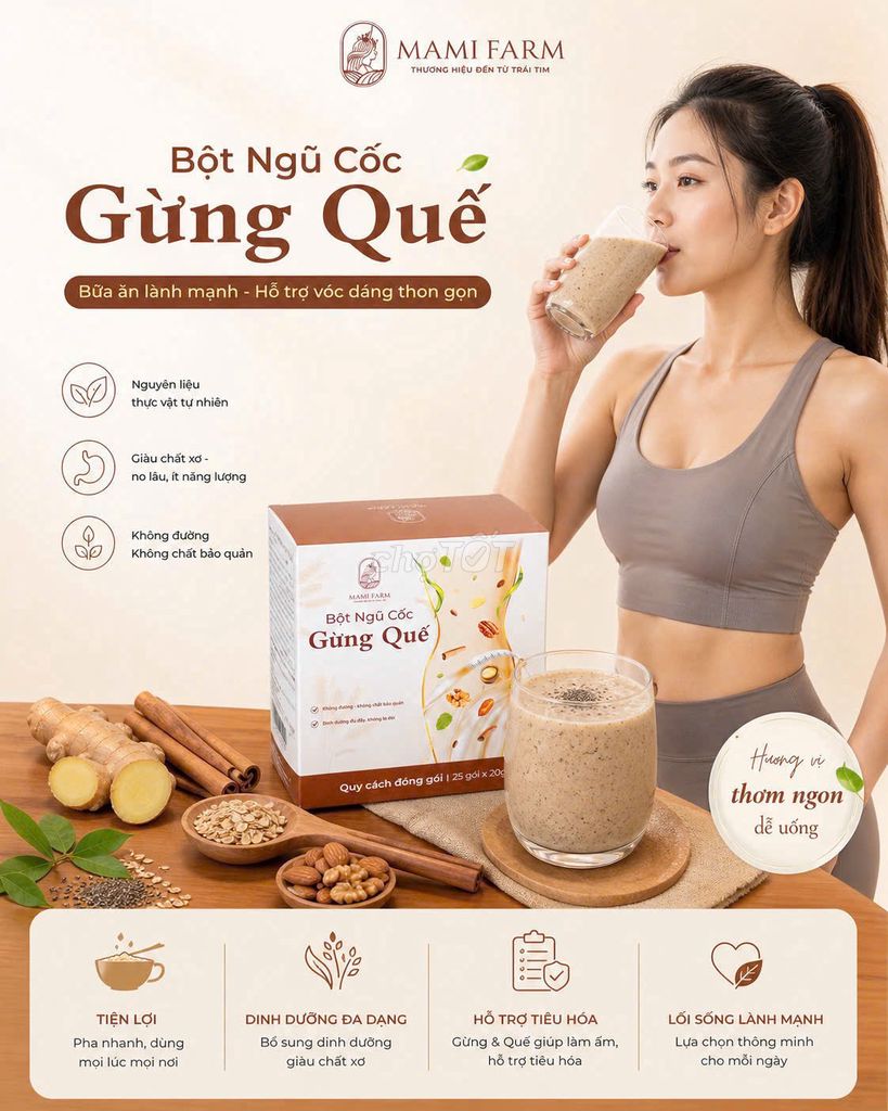 Bột ngũ cốc Gừng quế - Thay thế bữa ăn lành mạnh. Mua bán Đồ ăn, thực phẩm và các loại khác tại Huyện Nghi Lộc Nghệ An được đăng bởi Hoài An Nguyễn Thị hình 1