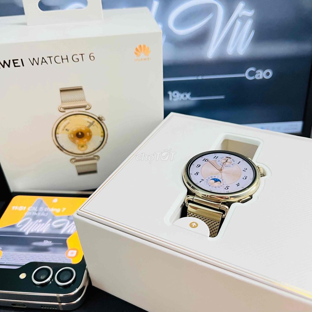 HUAWEI WATCH GT6 41mm GOLD MILAN. Mua bán Thiết bị đeo thông minh tại Quận Gò Vấp Tp Hồ Chí Minh được đăng bởi Cao An Vũ hình 1