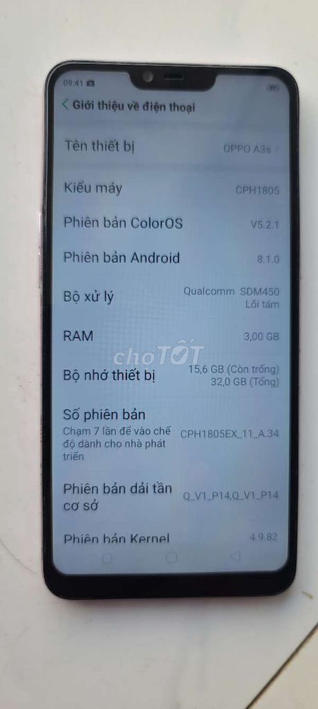OPPO A3s 32GB Hồng. Mua bán Điện thoại tại Quận Ninh Kiều Cần Thơ được đăng bởi BÌNH AN hình 1