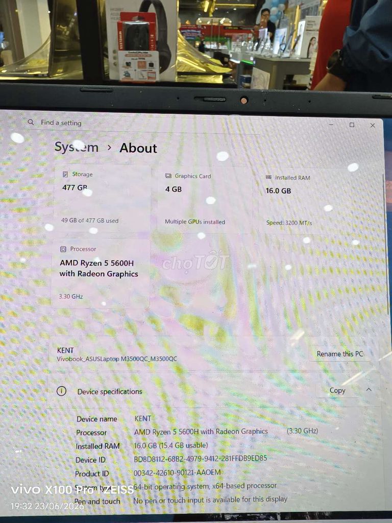 ASUS Vivobook Pro M3500QC. Mua bán Laptop tại Huyện Tuy Phước Bình Định được đăng bởi Võ Thị Sáu  hình 1