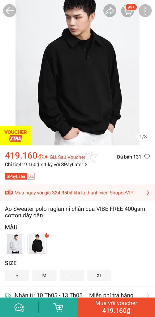 Áo Sweater VIBE FREE Nỉ chân cua Nam M. Mua bán Quần áo tại Huyện Nhơn Trạch Đồng Nai được đăng bởi Linh Thuy hình 1