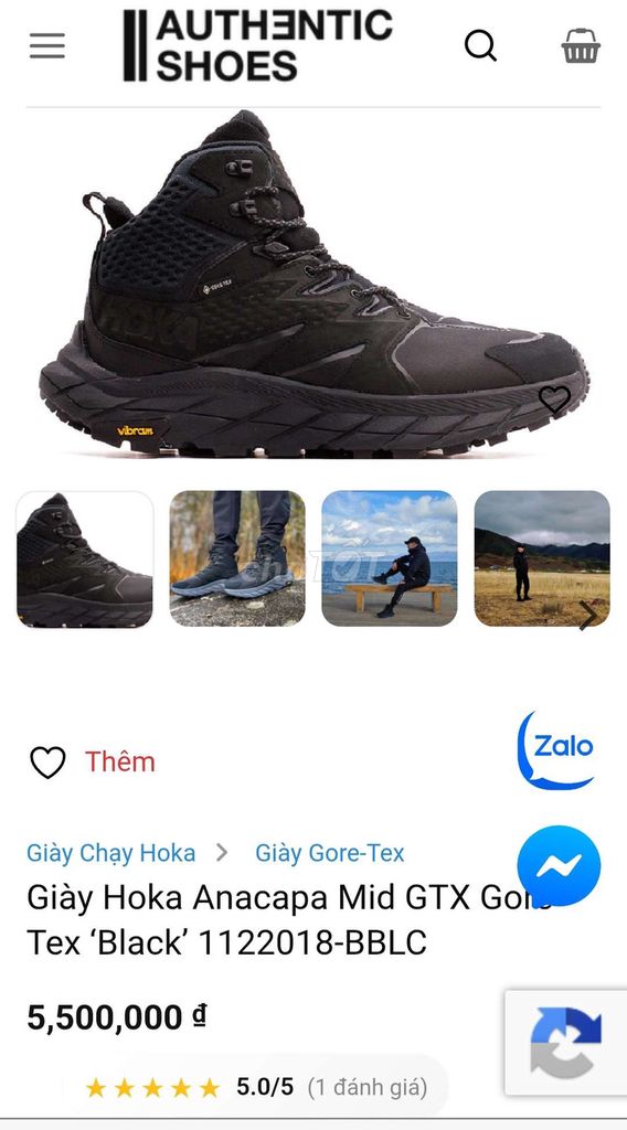Giày chạy địa hình Hoka Anacapa Mid GTX. Mua bán Giày dép tại Thành phố Biên Hòa Đồng Nai được đăng bởi Phạm Hoàng hình 1