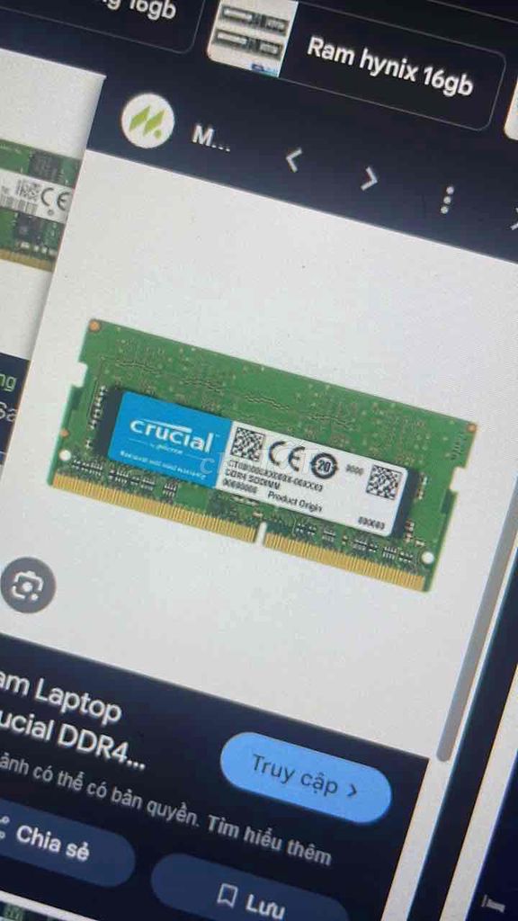 RAM laptop 16GB DDR4 2133MHz. Mua bán Linh kiện (RAM, Card...) tại Thành phố Thanh Hóa Thanh Hóa được đăng bởi Linh Lê hình 1