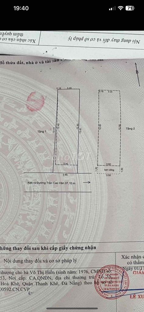 Chính Chủ Bán Nhà Trần Cao Vân, DT 50.6M2 ,2 Tầng Mới, Sạch sẽ