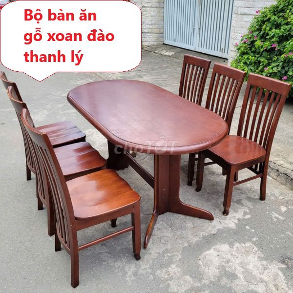 Bộ bàn ăn gỗ xoan đào 6 ghế,bàn ghế quán ăn đẹp. Mua bán Bàn ghế tại Quận 12 Tp Hồ Chí Minh được đăng bởi Kho Nội thất Cũ Mới Phú Nhàn hình 1