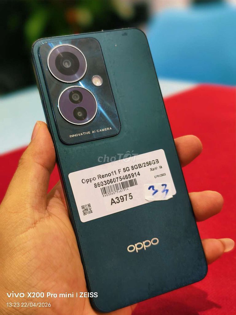 OPPO Reno 11 F 5G 256GB Xanh Đã sử dụng. Mua bán Điện thoại tại Quận Tân Bình Tp Hồ Chí Minh được đăng bởi Táo Bán Lổ hình 1