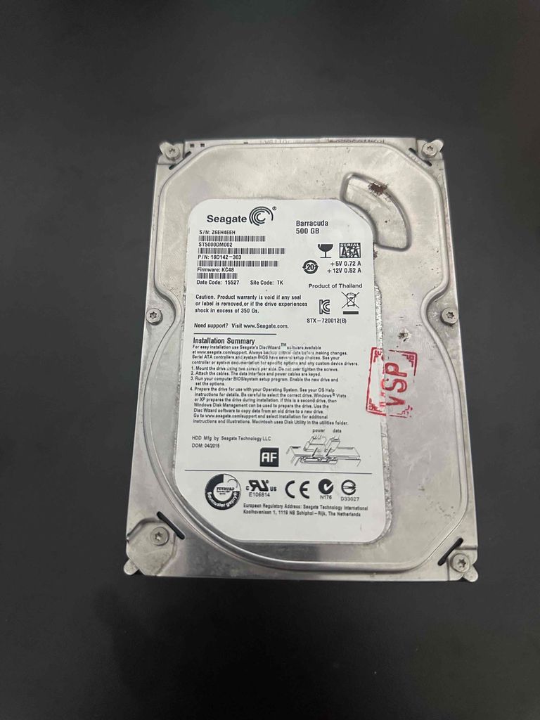 Ổ cứng HDD Seagate Barracuda 500GB Đã sử dụng. Mua bán Linh kiện (RAM, Card...) tại Quận 12 Tp Hồ Chí Minh được đăng bởi Đỗ Phúc hình 1
