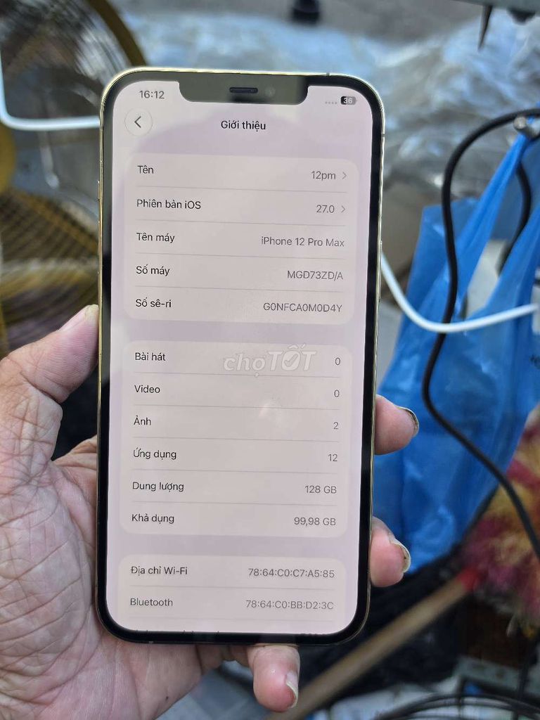 iPhone 12 Pro Max 128GB quốc tế zin toàn bộ . Mua bán Điện thoại tại Quận 8 Tp Hồ Chí Minh được đăng bởi Thiên Hòa mobile  hình 1