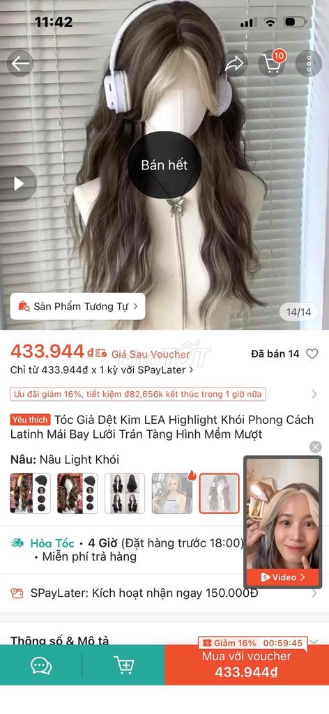 Tóc giả LEA Nâu Light Khói Dệt kim Nữ. Mua bán Phụ kiện thời trang khác tại Quận 3 Tp Hồ Chí Minh được đăng bởi Nguyễn Phương Thảo hình 1