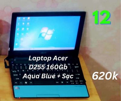 Laptop Acer D255 Aqua Blue ngoại hình tốt + Sạc AC
