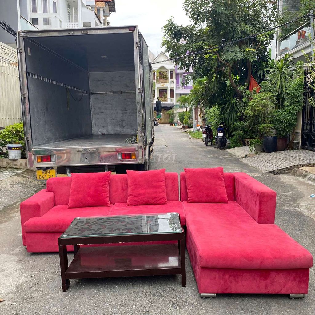 Ghế sofa chữ L vải mềm mại. Mua bán Bàn ghế tại Quận Tân Bình Tp Hồ Chí Minh được đăng bởi Thanh lý Phú Nhàn hình 1