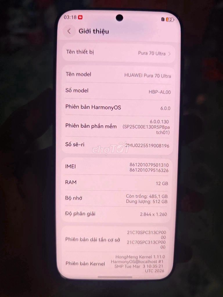 Huawei Pura 70 Ultra 12GB/512GB Like New. Mua bán Điện thoại tại Thành phố Quảng Ngãi Quảng Ngãi được đăng bởi Hội Đồ Điện Tử hình 1