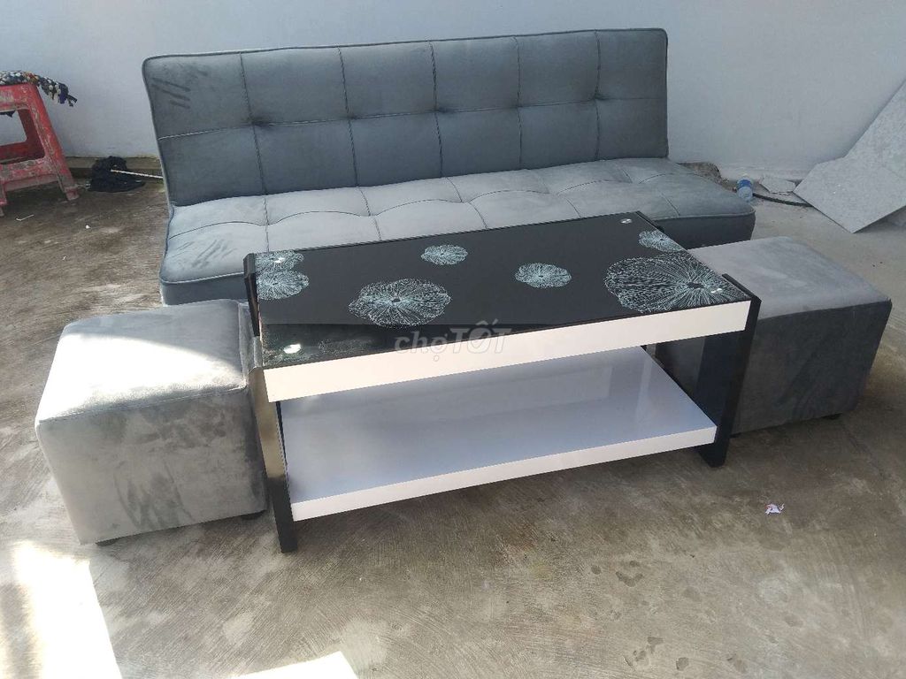 Bộ sofa phòng khách 1m7 lưng gập 4 món